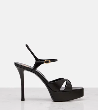 Saint Laurent Debbie 85 Leather Platform Sandals