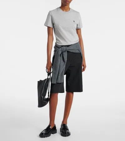 Ami Alexandre Mattiussi Ami Paris Ami Paris De Coeur Cotton T-shirt In Gray
