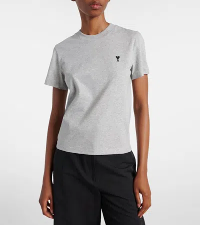 Ami Alexandre Mattiussi Ami Paris Ami Paris De Coeur Cotton T-shirt In Gray