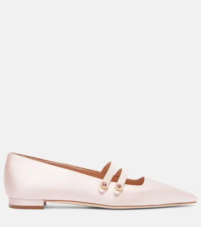 Manolo Blahnik Polmana Satin Mary Jane Flats
