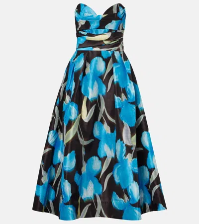 Rebecca Vallance Ingrid Strapless Midi Dress In Multi