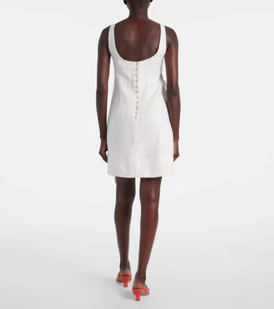 Farm Rio Floral-appliqué Linen Minidress