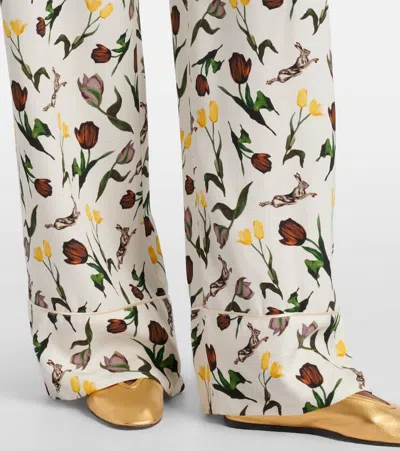 Marni Printed Silk Palazzo Pants