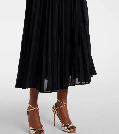 Rebecca Vallance Jonie Belted Pleated Midi Dress In Blue