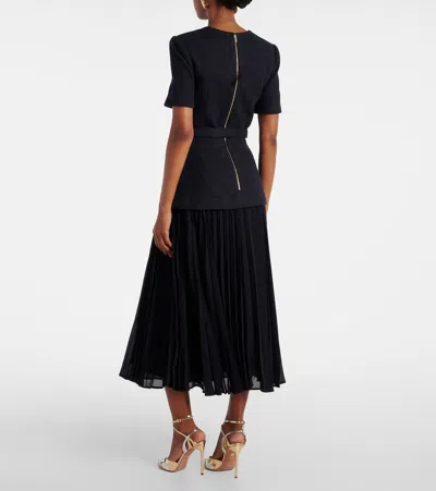 Rebecca Vallance Jonie Belted Pleated Midi Dress In Blue