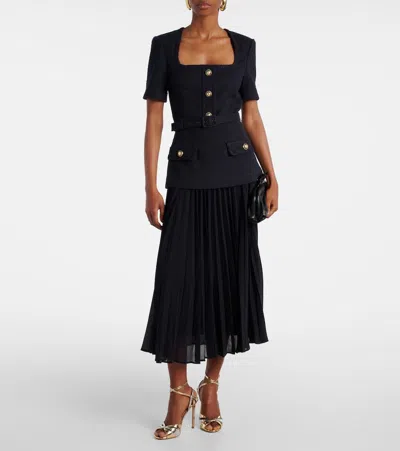 Rebecca Vallance Jonie Belted Pleated Midi Dress In Blue