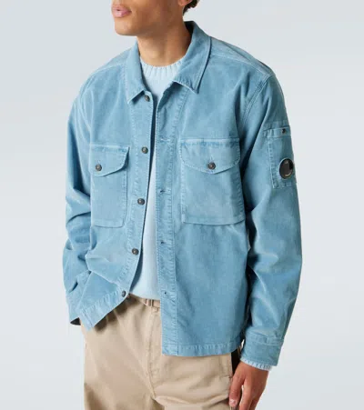 C.p. Company Cotton-blend Corduroy Overshirt In Blue