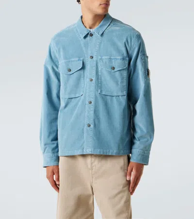 C.p. Company Cotton-blend Corduroy Overshirt In Blue