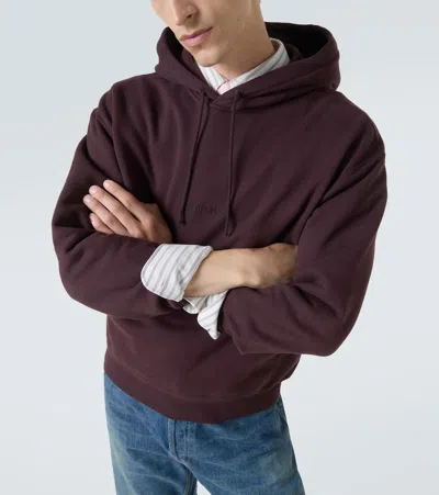Saint Laurent Logo-embroidered Cotton-jersey Hoodie