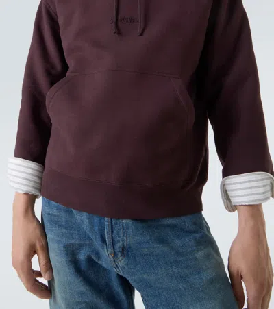Saint Laurent Logo-embroidered Cotton-jersey Hoodie