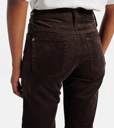 7 For All Mankind Calie Straight Mid-rise Flared Jeans In Black