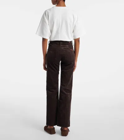 7 For All Mankind Calie Straight Mid-rise Flared Jeans In Black