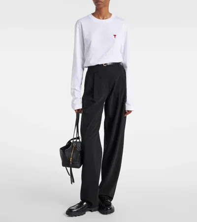Ami Alexandre Mattiussi Ami De Caur Cotton Jersey Sweatshirt In White