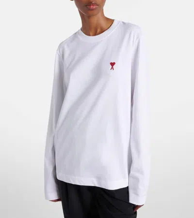 Ami Alexandre Mattiussi Ami De Caur Cotton Jersey Sweatshirt In White