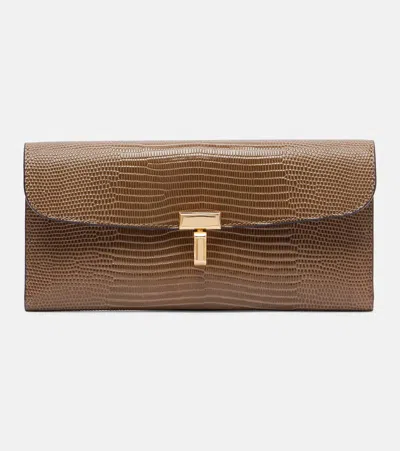 Totême T-lock Embossed Leather Wallet