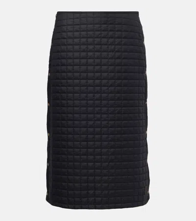 Moncler Press-stud Quilted Midi Skirt