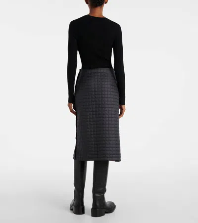 Moncler Press-stud Quilted Midi Skirt
