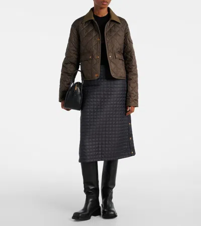 Moncler Press-stud Quilted Midi Skirt