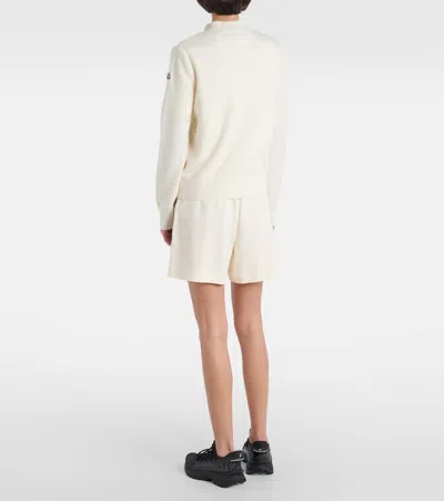 Moncler Down-paneled Knitted Jacket In Neutral