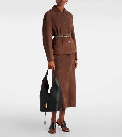 Ferragamo Hobo Medium Bag With Gancino Locker Shoulder Bags Black