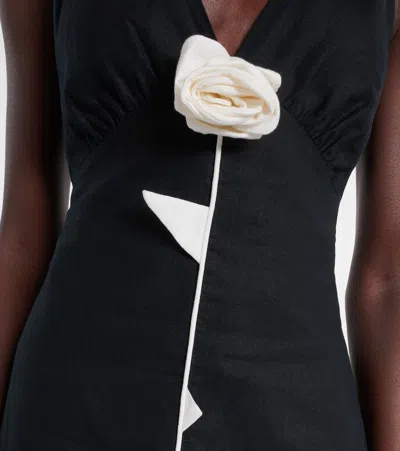 Farm Rio Floral-appliqué Linen-blend Minidress