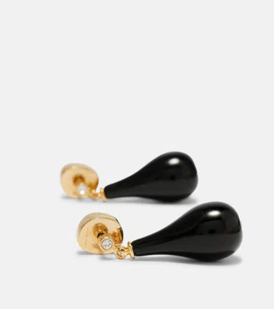 Totême Toteme Onyx Drop Earrings In Black | ModeSens