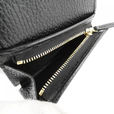 Pre-owned Gucci Beige Black Gg Supreme Leather Wallet (bi-fold) ()