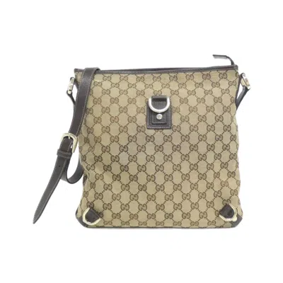 Pre-owned Gucci Beige Brown Gg Canvas Shoulder Bag ()