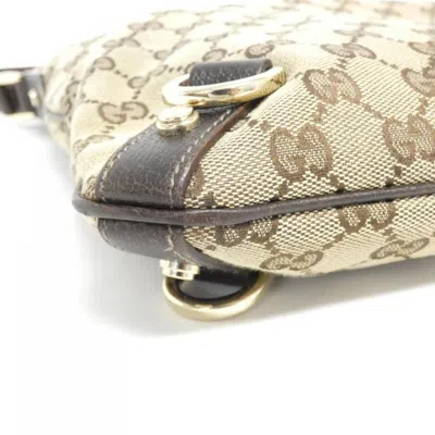 Pre-owned Gucci Beige Brown Gg Canvas Shoulder Bag ()
