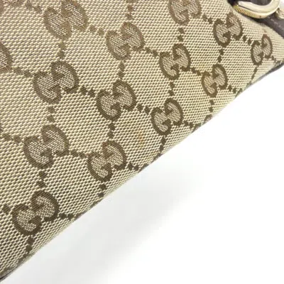 Pre-owned Gucci Beige Brown Gg Canvas Shoulder Bag ()