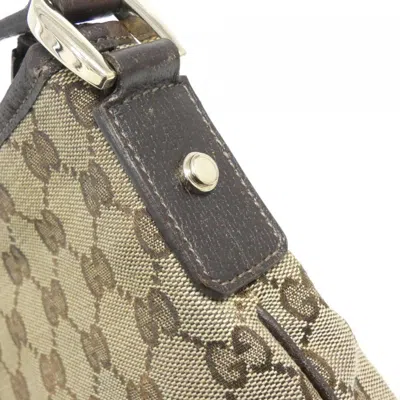 Pre-owned Gucci Beige Brown Gg Canvas Shoulder Bag ()