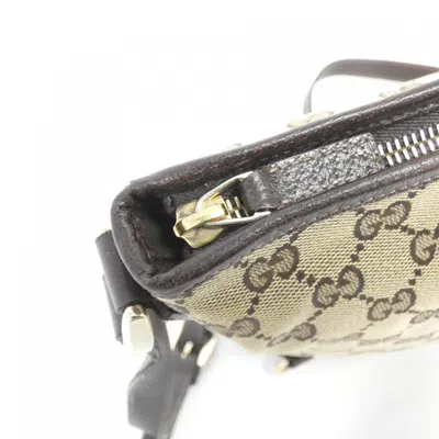Pre-owned Gucci Beige Brown Gg Canvas Shoulder Bag ()