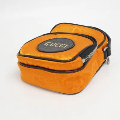 Pre-owned Gucci Black Orange Nylon Leather Shoulder Bag ()