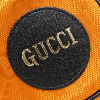 Pre-owned Gucci Black Orange Nylon Leather Shoulder Bag ()