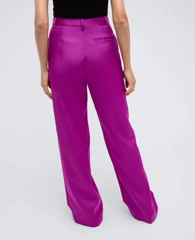 Kenneth Cole Satin High Rise Cargo Wide Leg Pant