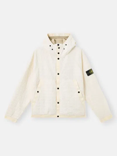 Stone Island Padded Hooded Jacket With Anti-drop And Wind Resistance In Neutral