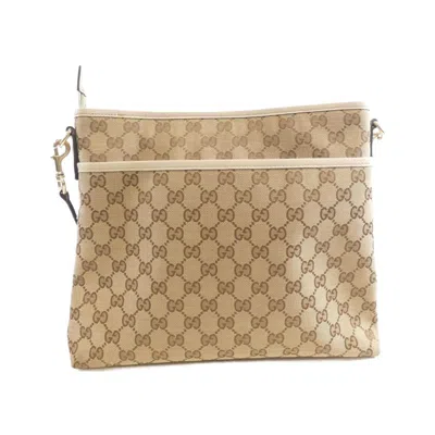 Pre-owned Gucci Gg Canvas Beige Ivory Gg Canvas Shoulder Bag ()
