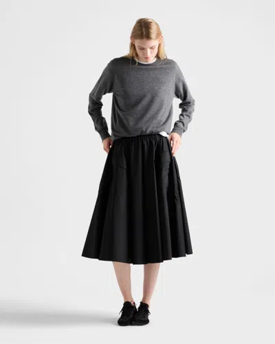 Prada Patch-pocket Drawstring Midi Skirt In Black