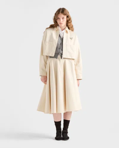 Prada Chino Cropped Jacket In Neutral