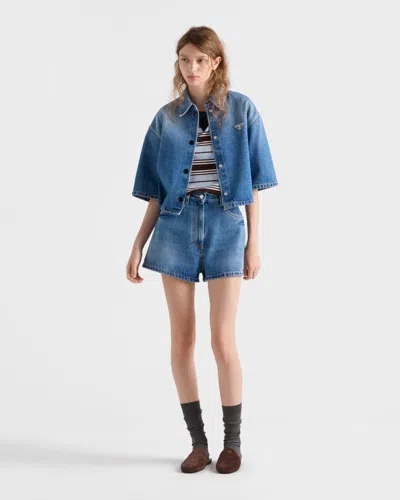 Prada Denim Shirt In Blue