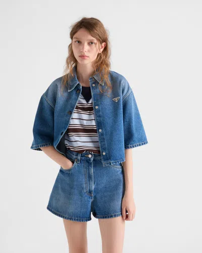 Prada Denim Shirt In Blue