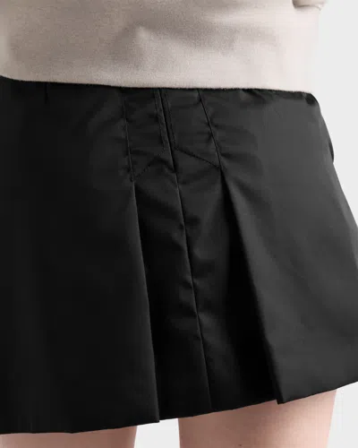 Prada Black Re-nylon Mini Skirt In Black