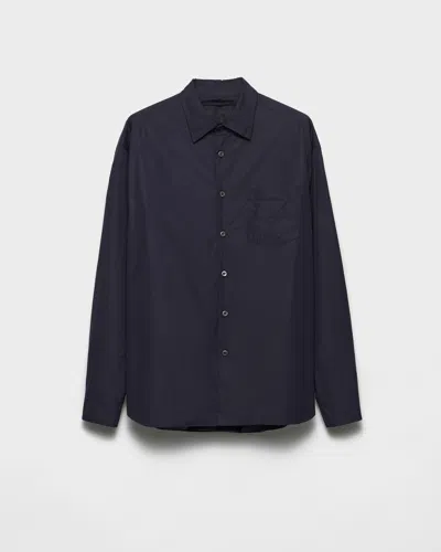 Prada Cotton Padded Shirt In Black