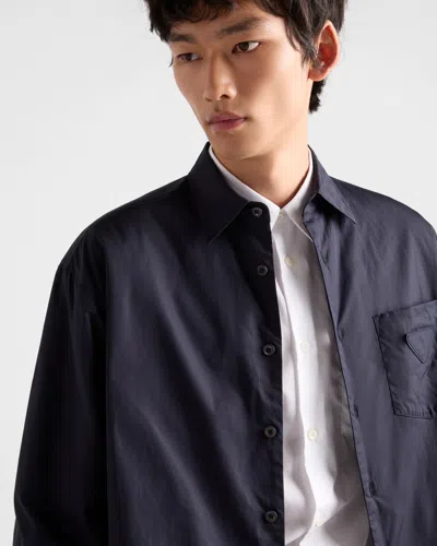 Prada Cotton Padded Shirt In Black