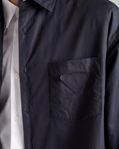 Prada Cotton Padded Shirt In Black