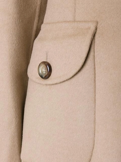 Shop Michael Kors Buttoned Mid Coat In Brown