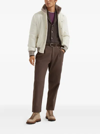 Brunello Cucinelli Straight-leg Trousers In Brown