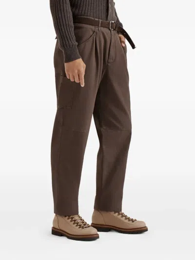 Brunello Cucinelli Straight-leg Trousers In Brown