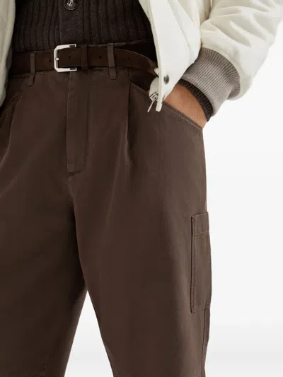 Brunello Cucinelli Straight-leg Trousers In Brown