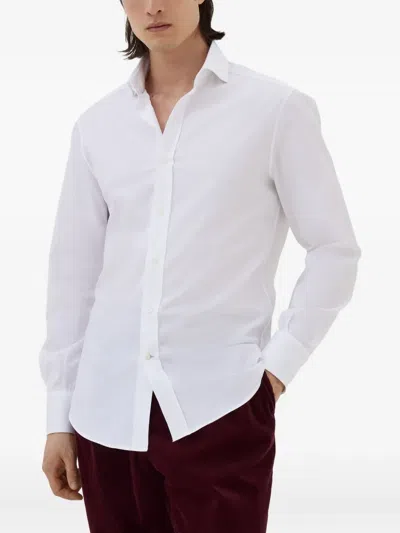 Brunello Cucinelli Men's Basic Fit Solid Sport Shirt With Button-down Collar